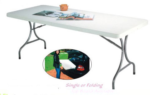 Blow molded folding table