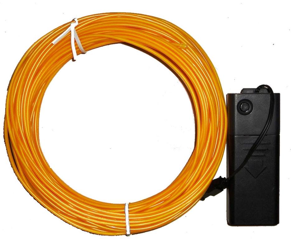 Orange+EL Wire 3 meters + Battery Inverter High Brightness