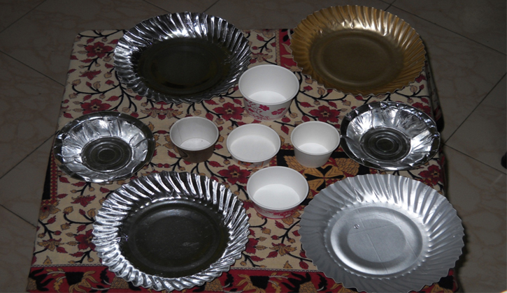 Disposable paper bowl and dish