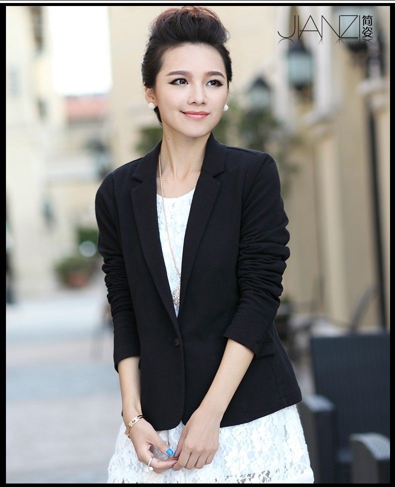 2014 new Korean version of diamond design one button slim fit coat suits for women Spring autumn winter