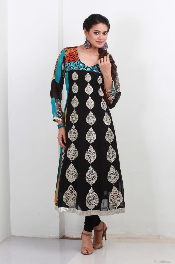 Long chiffon kurti kurta