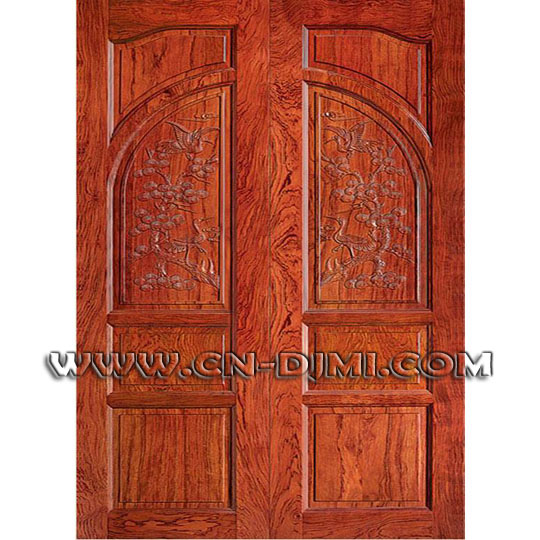hand carved wood door