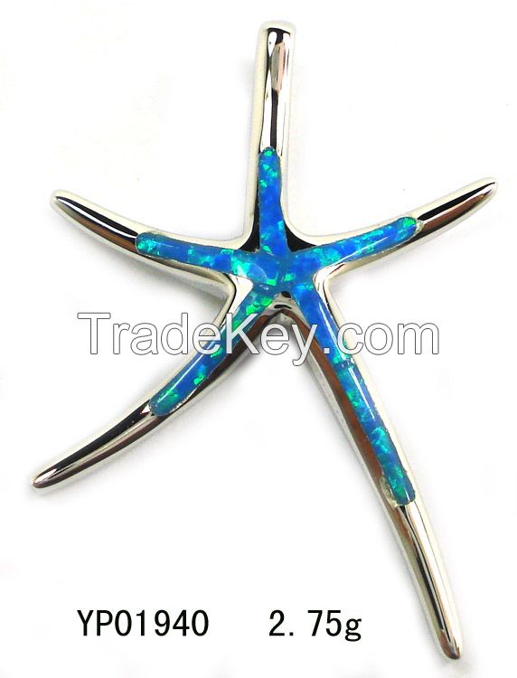 925 sterling silver opal jewelry Seastar pendant