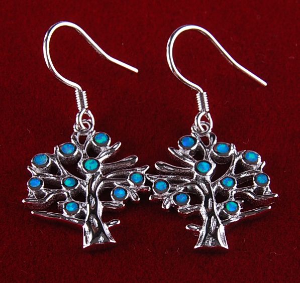 925 sterling silver opal jewelry The tree of life earing  E09