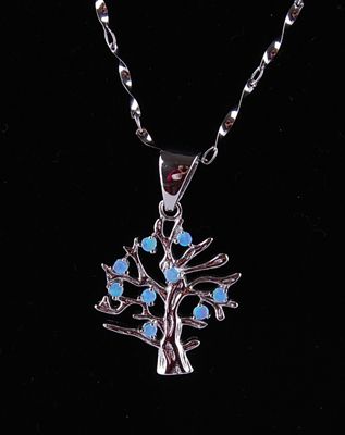 925 sterling silver opal The tree of life pendant