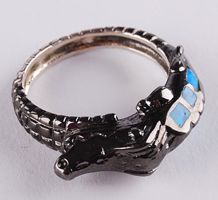 925 sterling silver opal jewelry crocodile ring R101