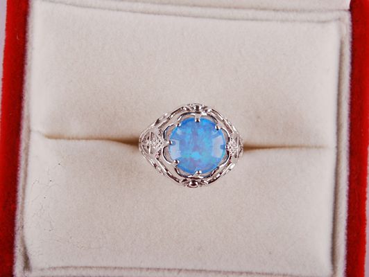 925 sterling silver opal Ring R101