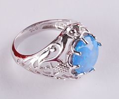 925 sterling silver opal Ring R101