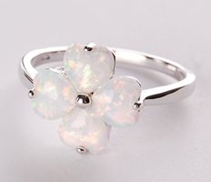 925 sterling silver opal ring R58