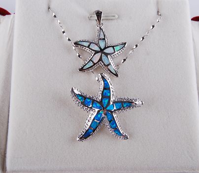 opal sea star pendant P41