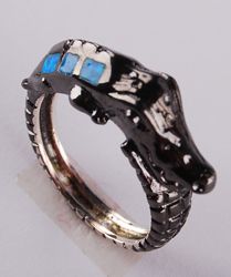 925 sterling silver opal jewelry crocodile ring R101