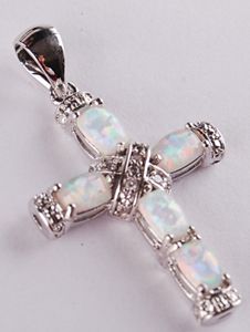 opal cross pendant P77