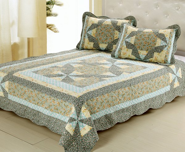 101035( In Stock) foundation Quilts/3Pcs Bedding Set/ Cotton Quilt/ins