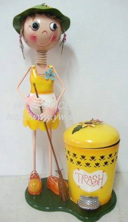 Lovely Step Iron Dustbin Metal dolls craft 2012