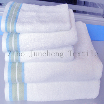 100%cotton dobby towel sets with colored edges