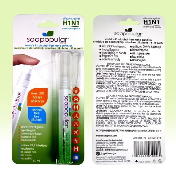 Hand Sanitizer 10ml - Non - Alcoholic