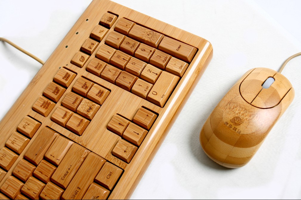 OUTON 100% Full Bamboo Keyboard &amp; Mouse Free Shipping