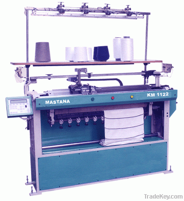 Semi Computerised Collar Flat Bed Knitting Machine