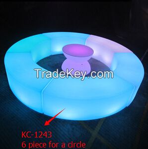 Outdoor Glowing Curved Led Plastic Garden Bench