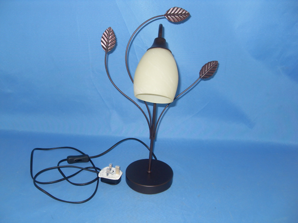 metal and glass table lamp