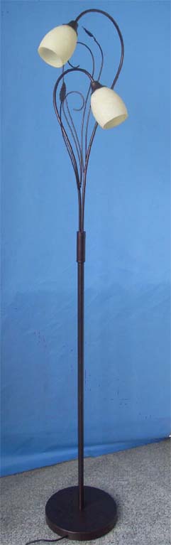 metal steel and alabaster glass floor lamp