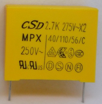 X2 Box type metallized Polypropylene film Capacitor