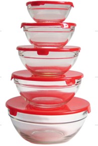 5pcs glass bowls set