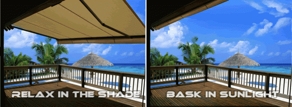 retractable awnings/folding arm awnings