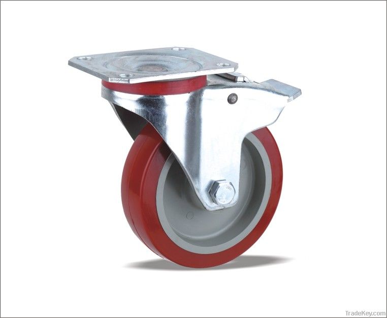 Braked Swivel Caster with TPU wheel(Nylon core)