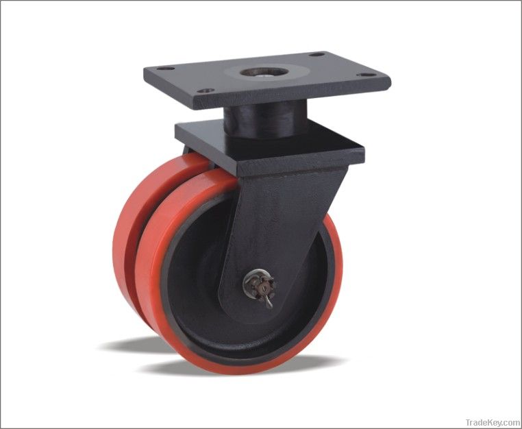 Swivel Caster  (Polyurethane Double wheel Iron core)