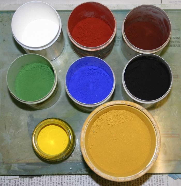 iron oxide red/yellow/black/green/brown