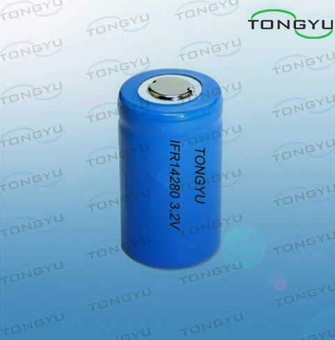 Low Self-discharge LiFePO4 Rechargeable Battery 3.2V 320mAh 14280 For Solar LED Lights / Flashlight