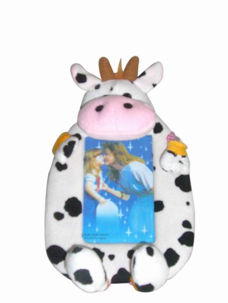 Cow plush photo frame