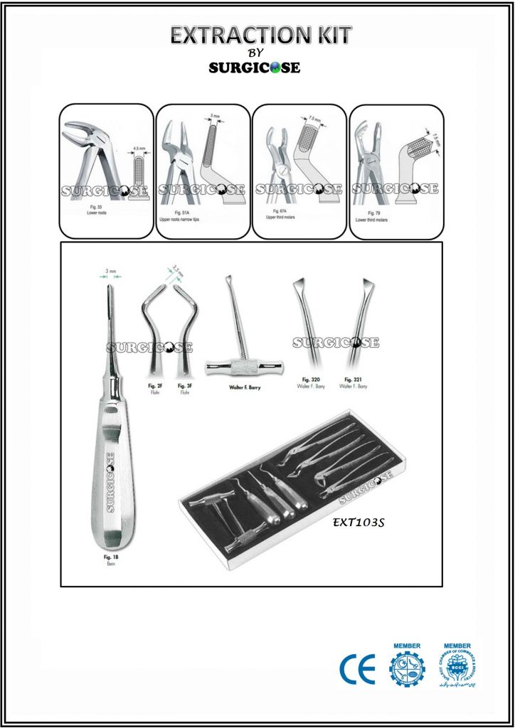 Extracting Forceps, Root  Elevators, Needle Holders TC Kits