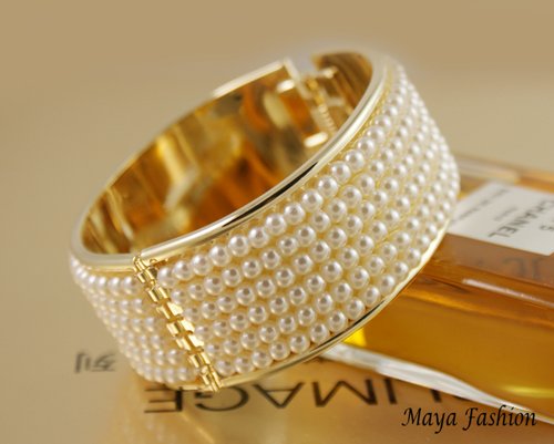 Alloy Pearl Bangles