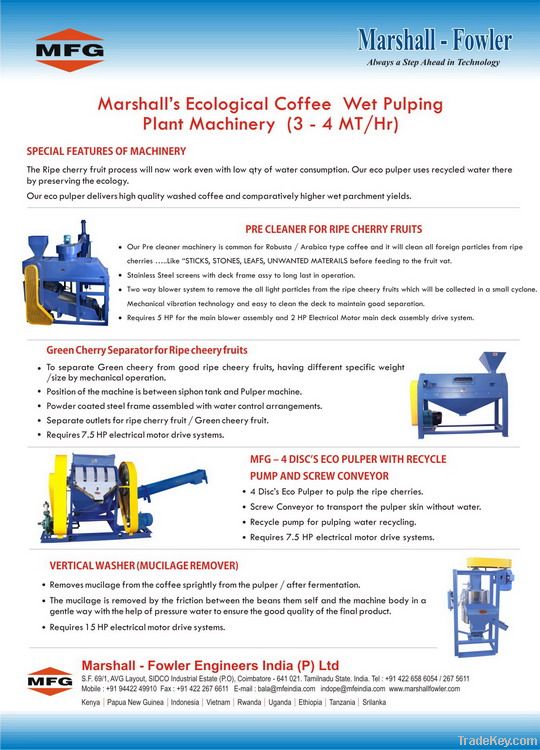 MFG â Ecological wet pulping plant machinery