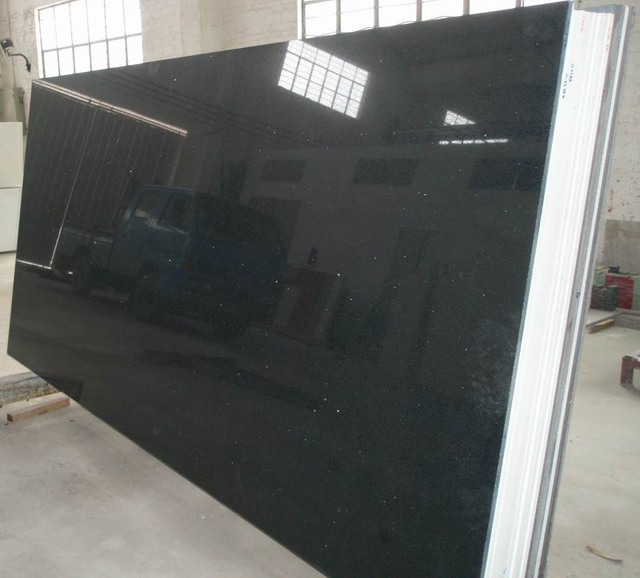 quartz tiles - black with mirror