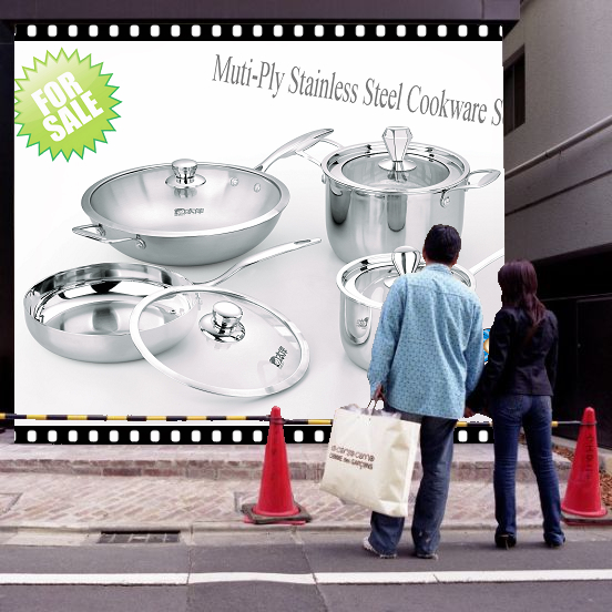 3-ply stainless steel cookware set