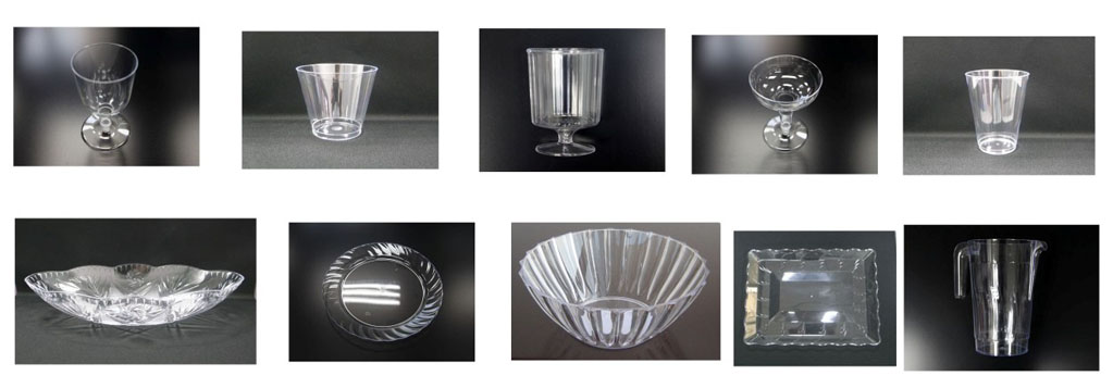 Plastic tumbler and tray