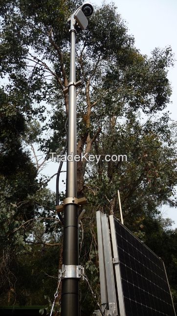 CCTV pneumatic telescopic masts, surveillance mast, pneumatic mast