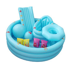 Inflatable toys, beach ball, arm band, baby seat