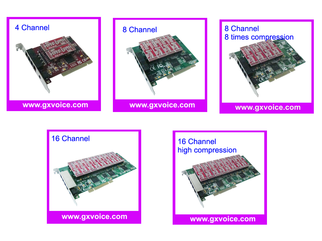 4/8/16 chaneel PCI telephone recording card