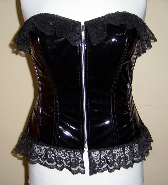 Steel Boned PVC Corset with Lace