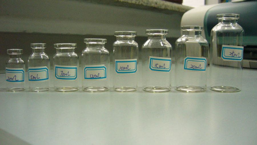 Clear tubular vial