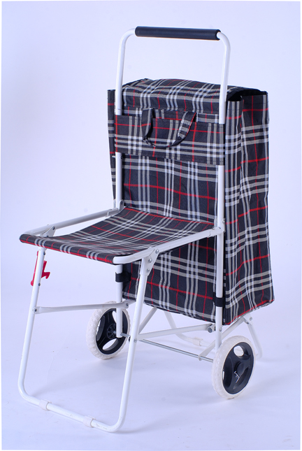 SHOPPING CART WITH CHAIR\PLAIDS