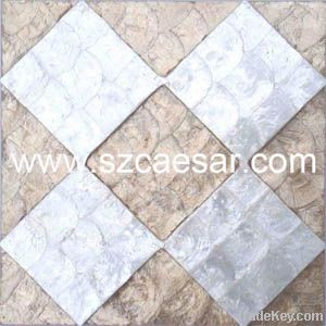 Gold and silver capiz shell wall tile