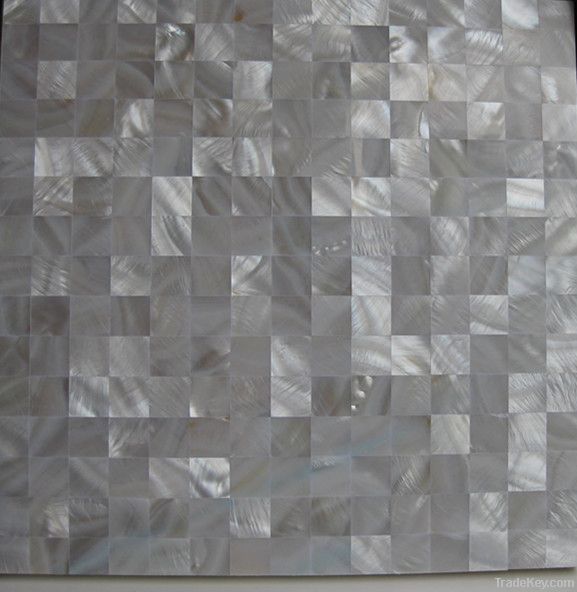 Freshwater shell mosaic tiles for interior decoration