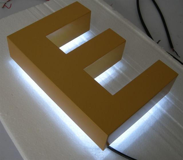 backlit LED letter