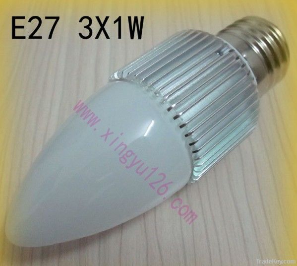 3w E27 led bulbs/e27 led candlelight, 85-265v, Warmwhite, 300-330lm,
