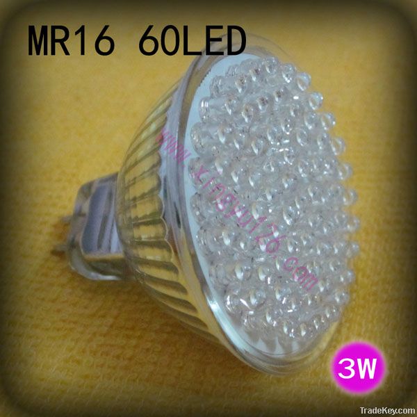 3w(60led) MR16 led spotlight, 3w mr16 led bulbs, 12Voltage,